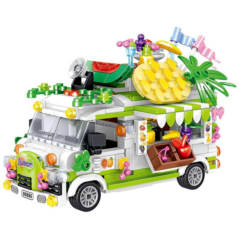 Fruit Cart Food Truck Building Block toys Minifigures Food Trucks Fun for All over 500 Pieces