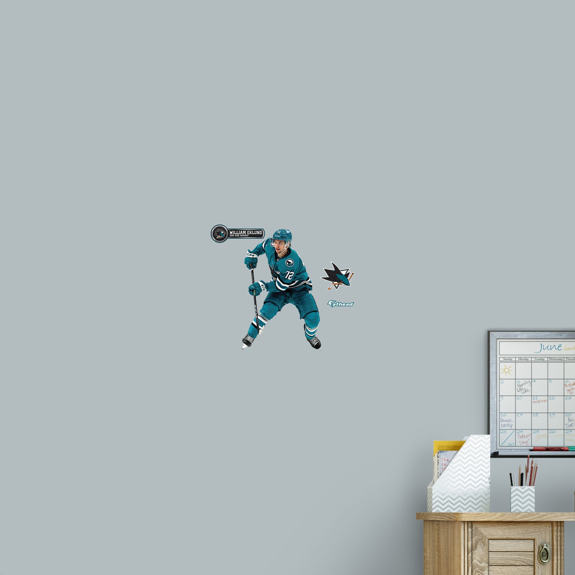 William Eklund - RealBig Collection - Official NHL - San Jose Sharks - Reusable Vinyl Wall Decals
