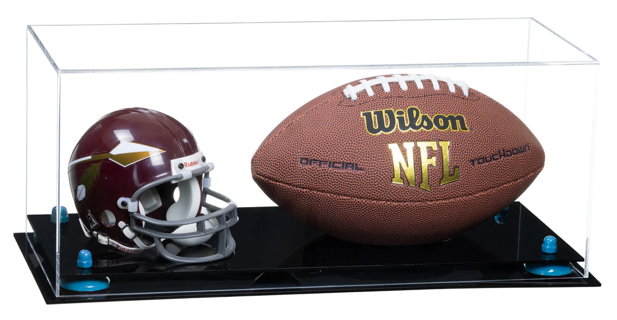 Full-Size Football And Mini Helmet Display Case - Clear (A103/B47)