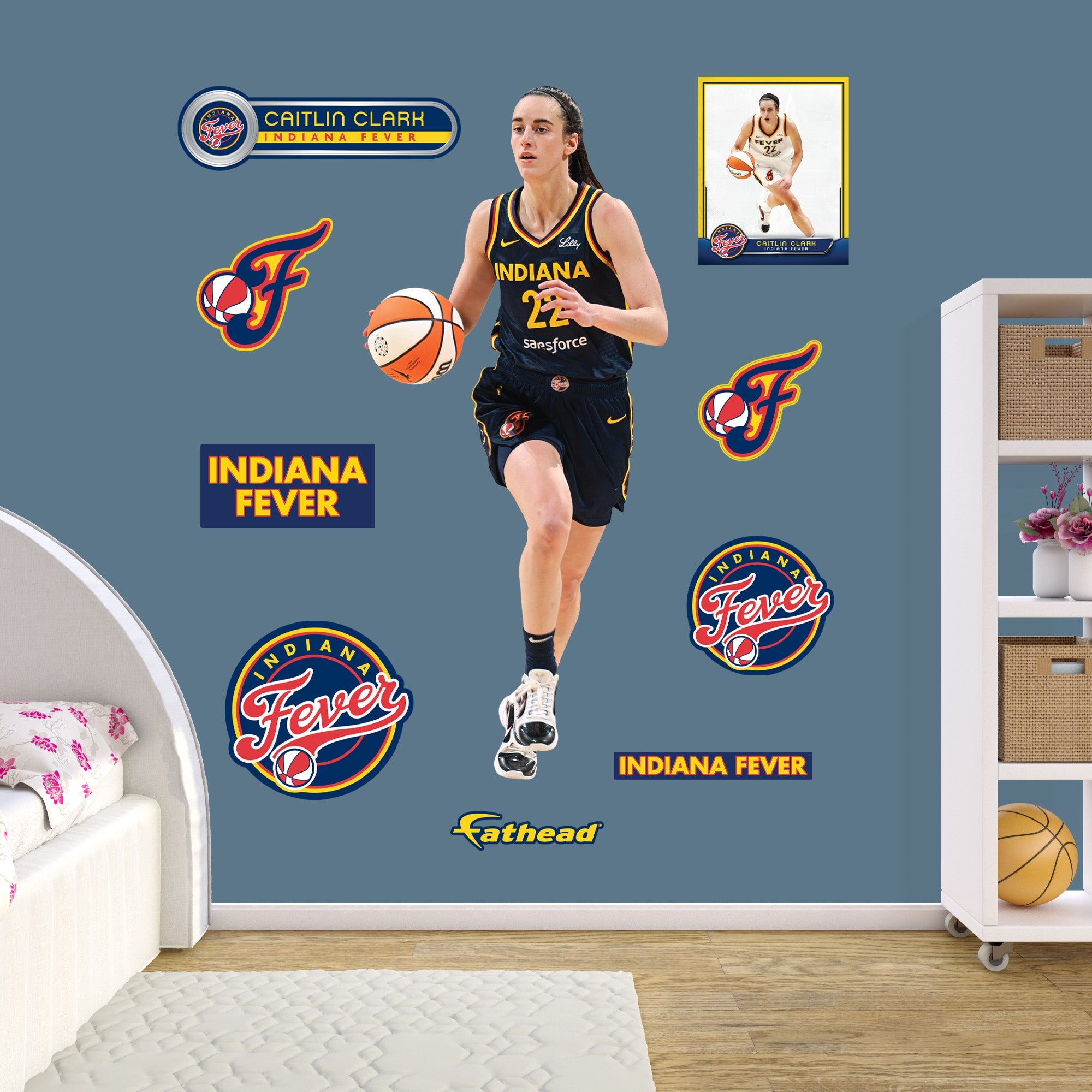 Caitlin Clark - RealBig Game Collection - Official WNBA - Indiana Fever - Reusable Vinyl Wall Decals