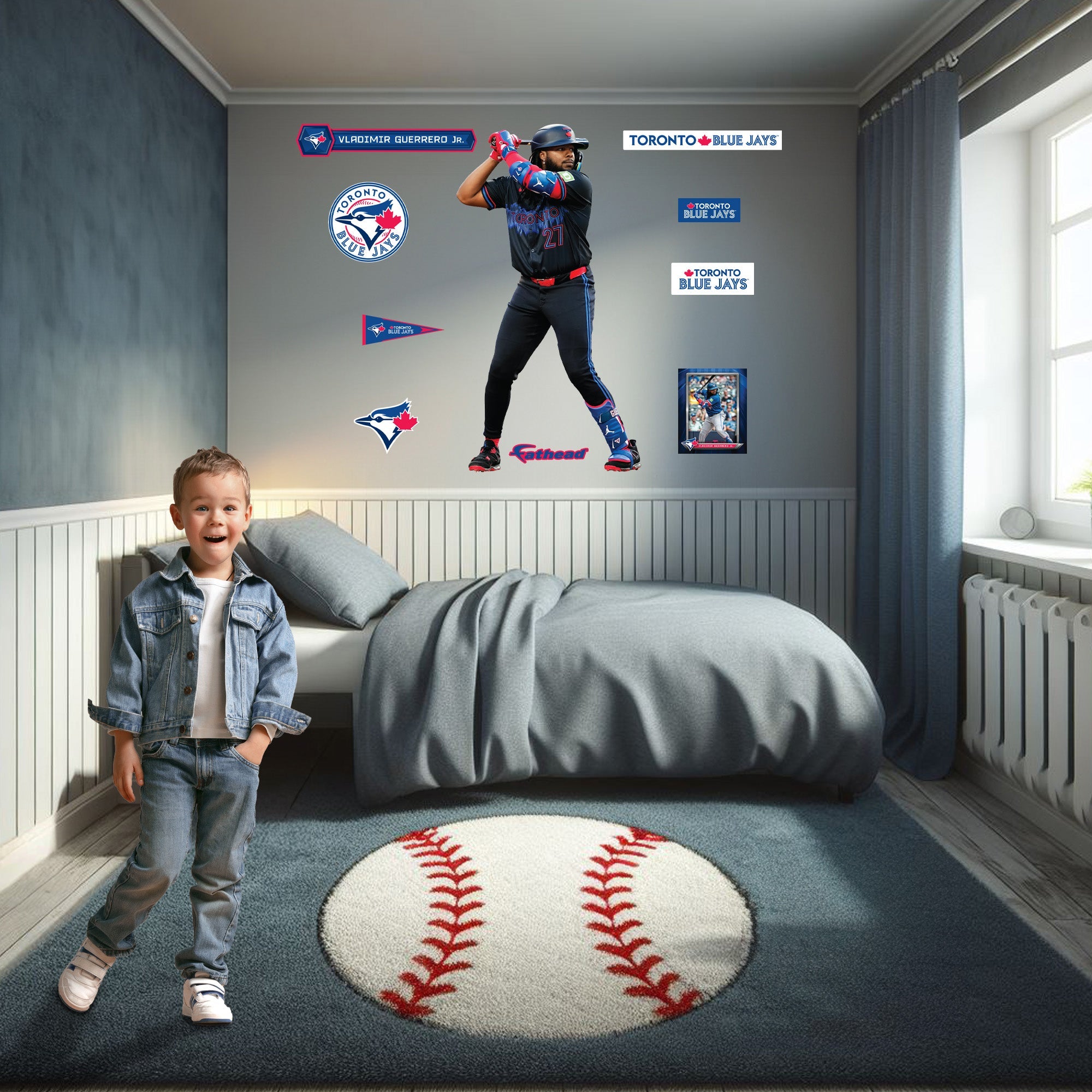 Vladimir Guerrero Jr. - RealBig City Connect Collection - Official MLB - Toronto Blue Jays - Reusable Vinyl Wall Decals