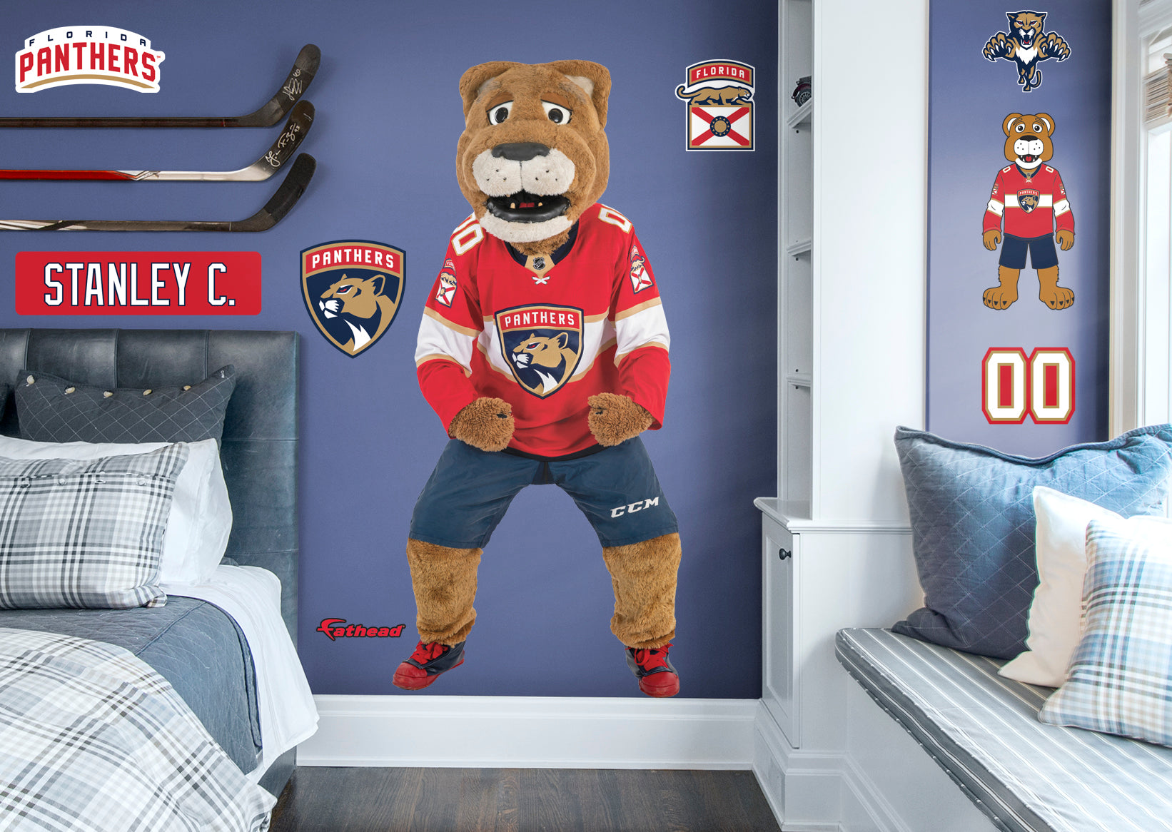 Stanley C. Panther - RealBig Mascot Collection - Official NHL - Florida Panthers - Reusable Vinyl Wall Decals
