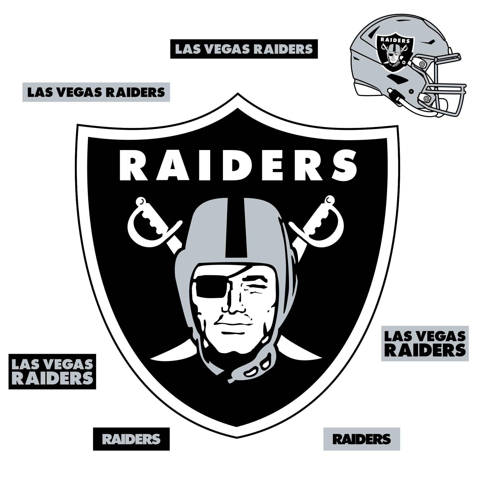 Las Vegas Raiders - RealBig Logo Collection - Official NFL - Reusable Vinyl Wall Decals