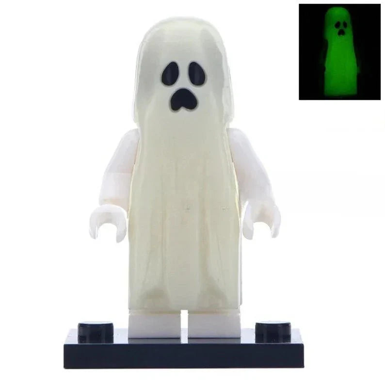 Glow in the Dark Sad Ghost Lego Minifigures Custom Horror Toys