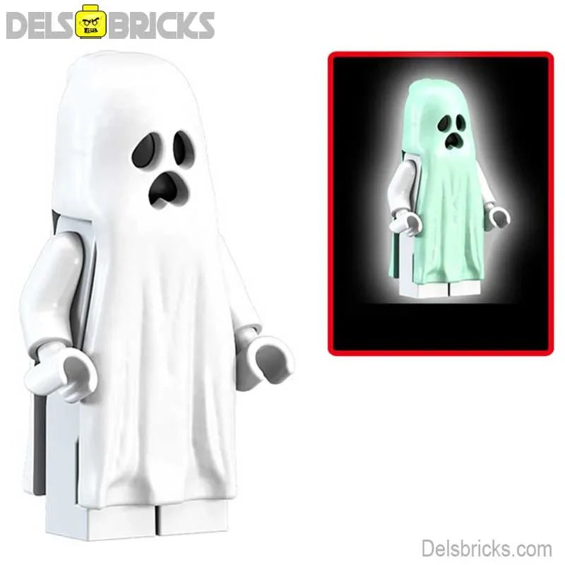 Glow in the Dark Sad Ghost Lego Minifigures Custom Horror Toys