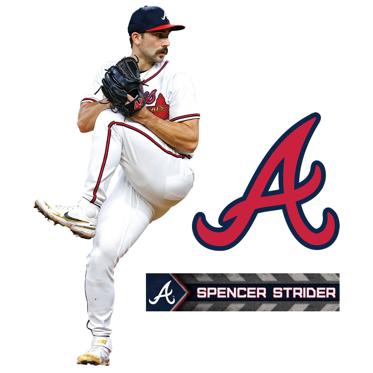 Spencer Strider - RealBig Collection - Official MLB - Atlanta Braves - Reusable Vinyl Wall Decals #1