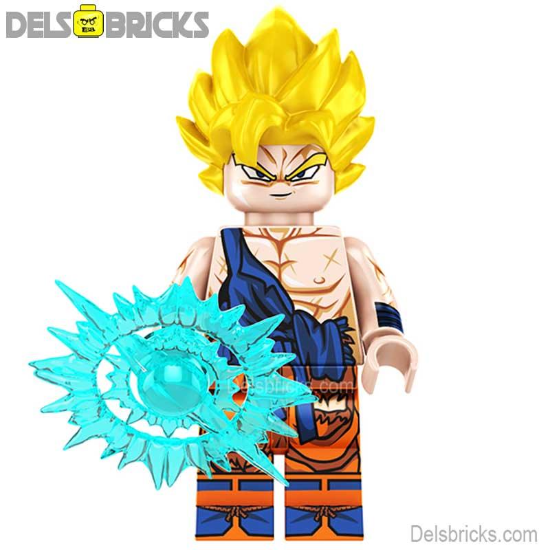 Goku Yellow Hair Dragon Ball Z Super Lego Minifigures Anime Custom Toys G-10