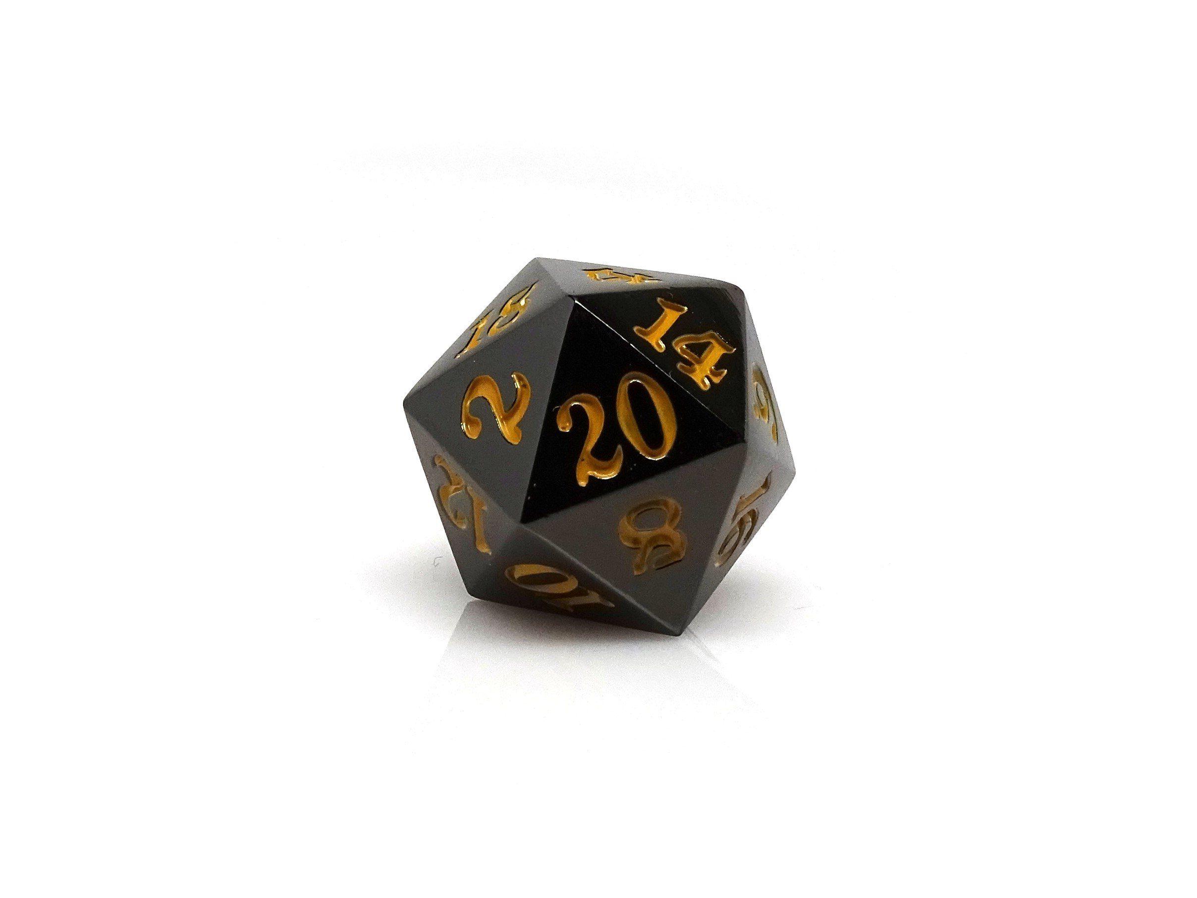 Gun Metal D20 - Signature Font - Gold Font