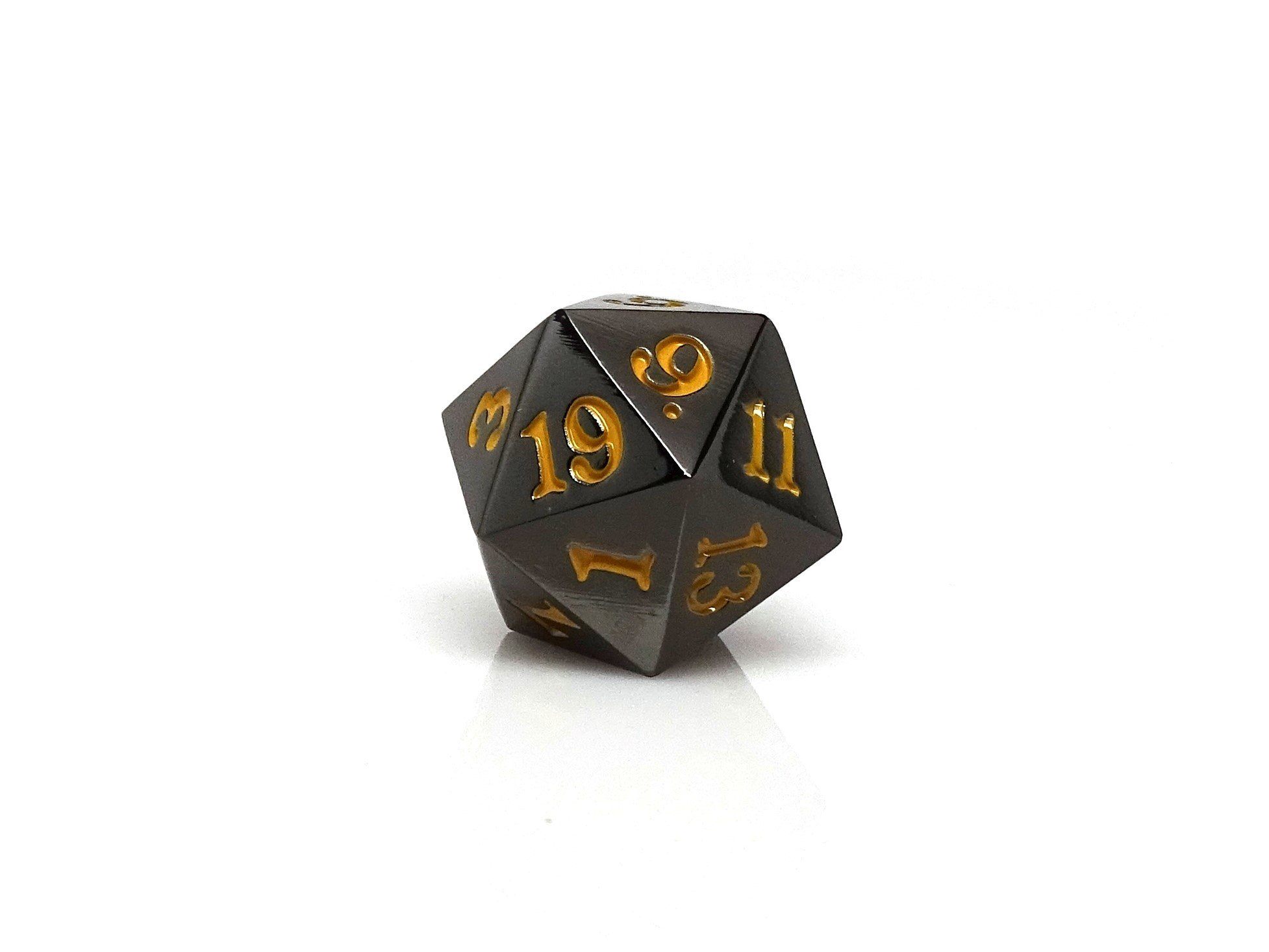 Gun Metal D20 - Signature Font - Gold Font