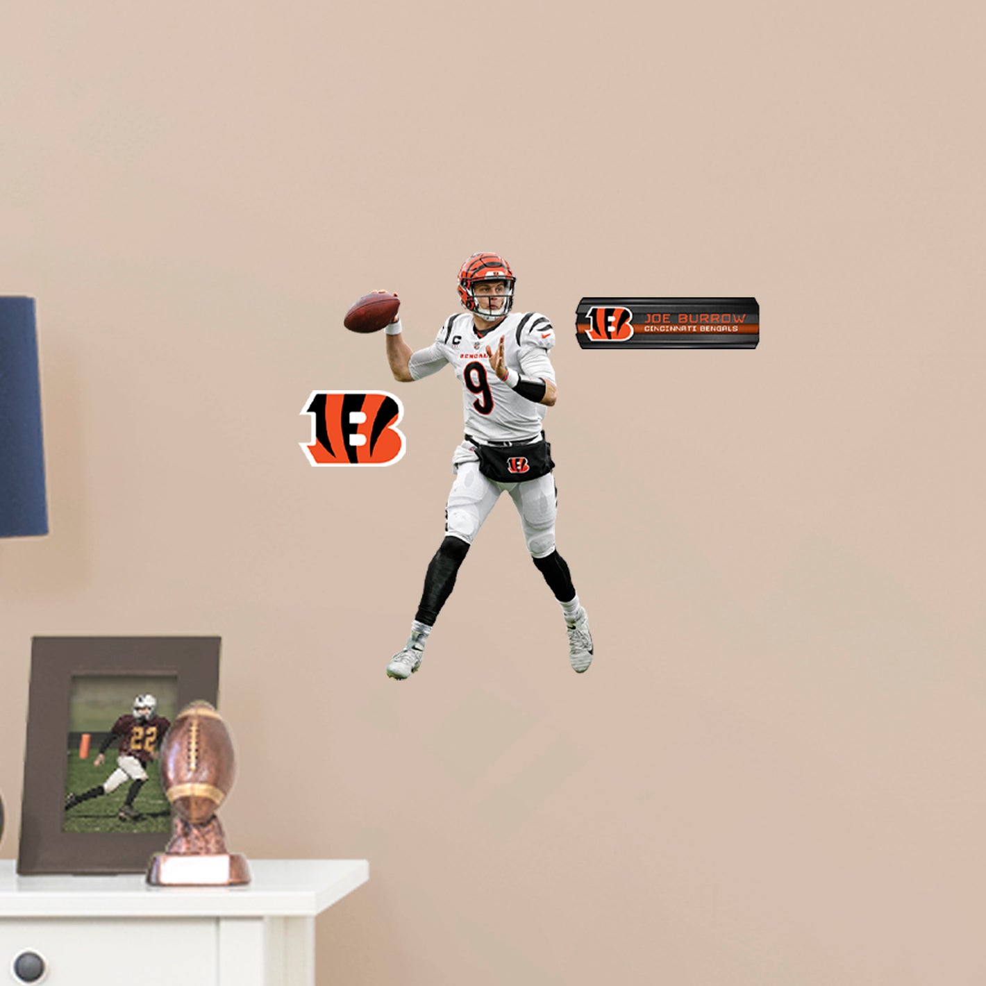 Joe Burrow - RealBig Pass Collection - Official NFL - Cincinnati Bengals - Reusable Vinyl Wall Decals