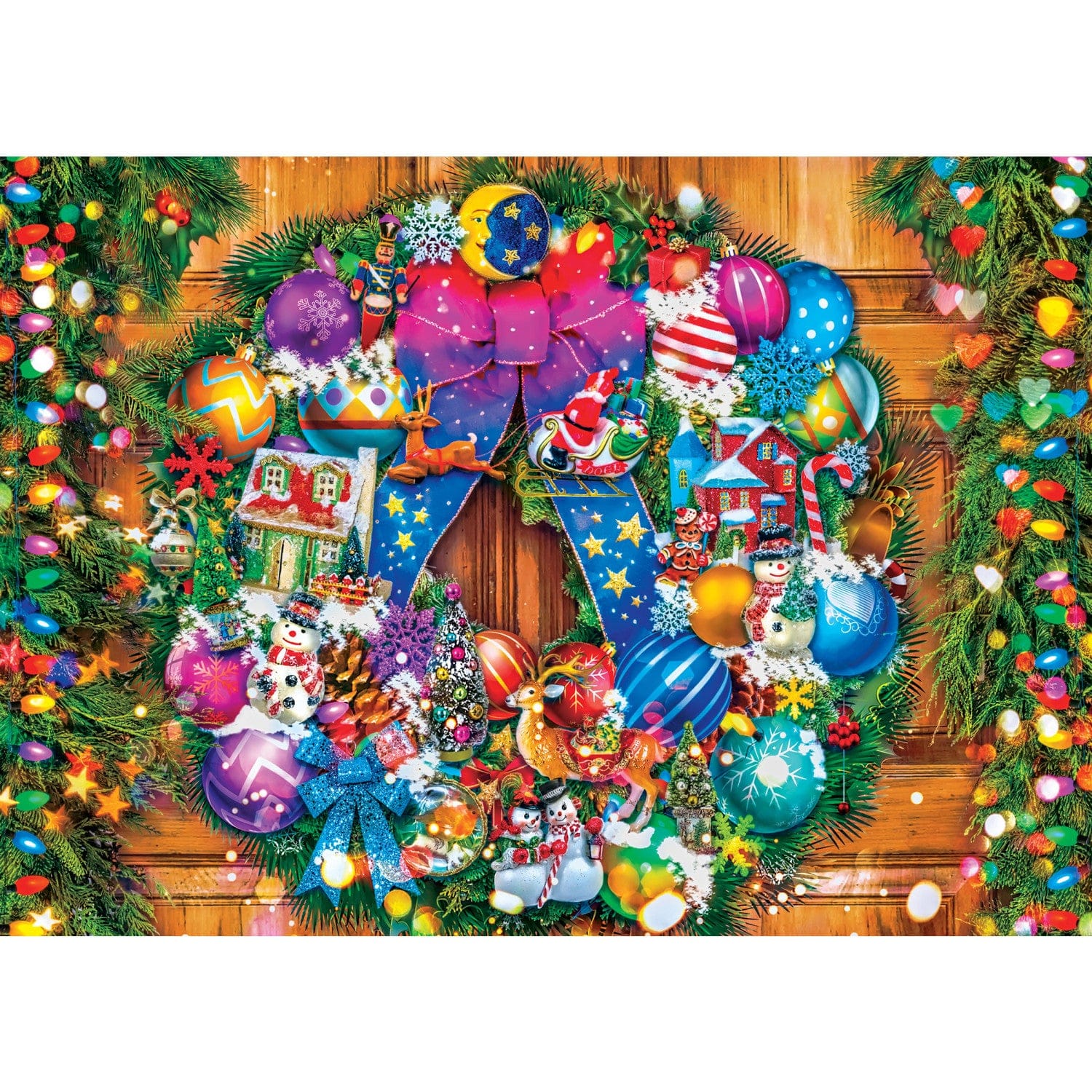 Vintage Fun Wreath Holiday Glitter 500 pc