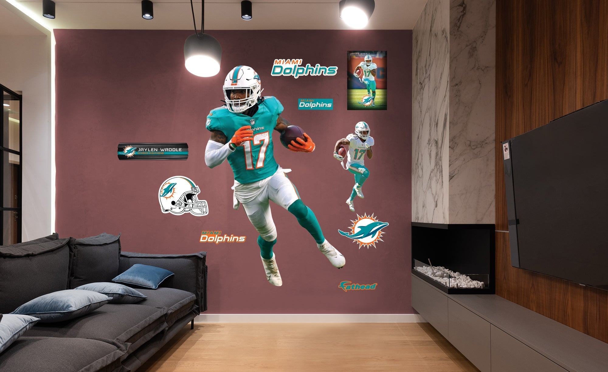 Jaylen Waddle - RealBig Collection - Official NFL - Miami Dolphins - Reusable Vinyl Wall Decals #1