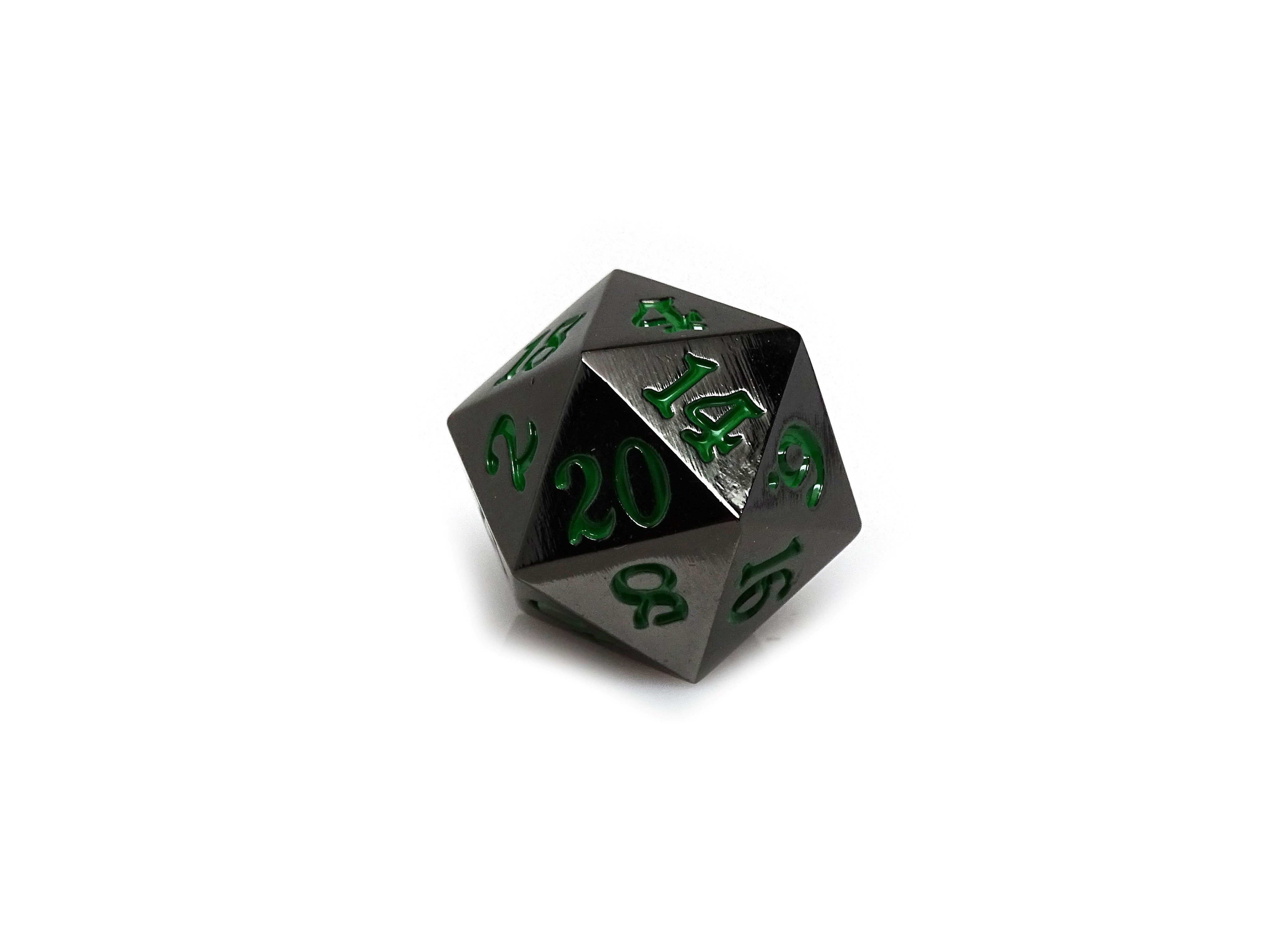 Gun Metal D20 - Signature Font - Green Font