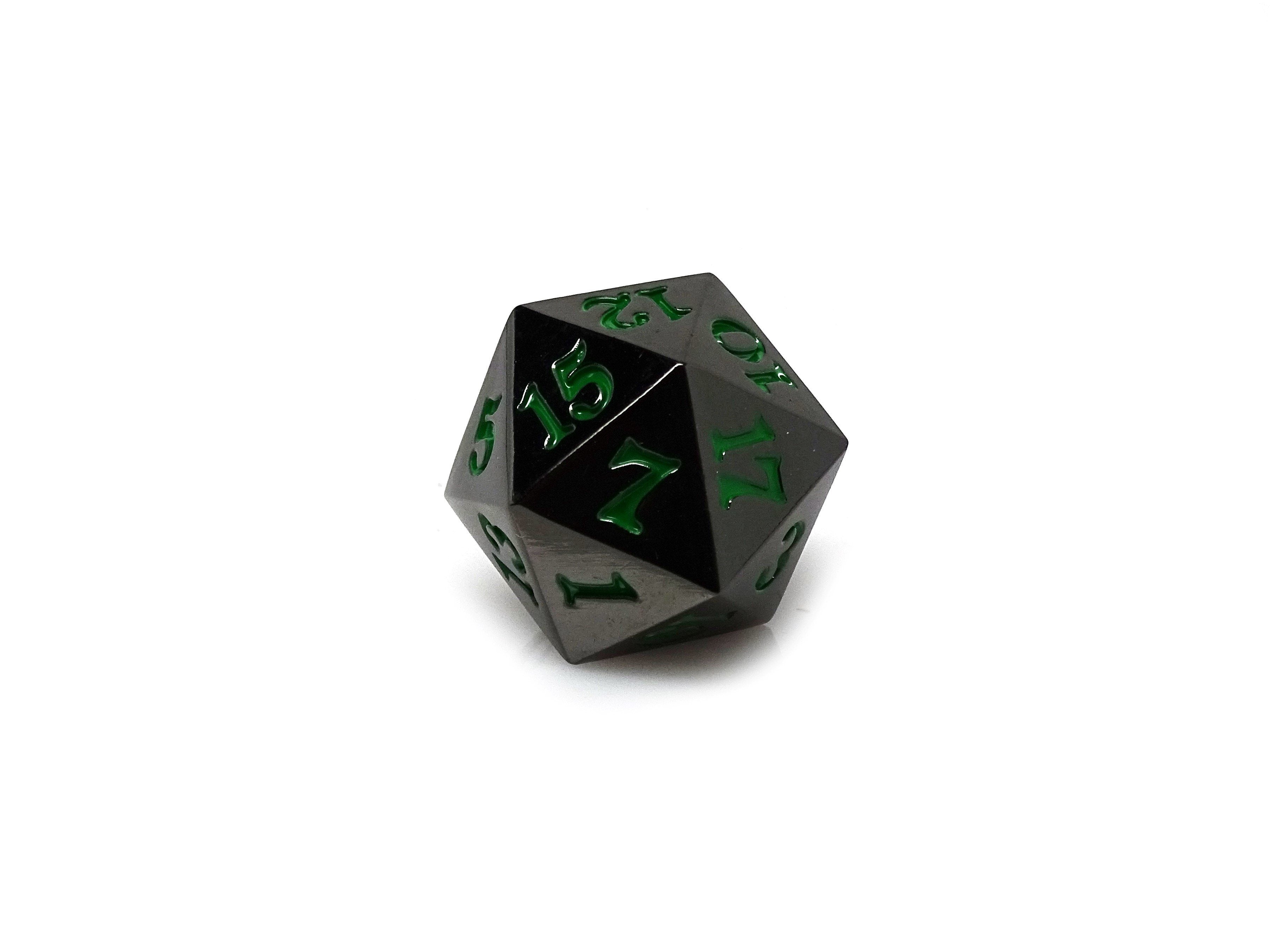 Gun Metal D20 - Signature Font - Green Font