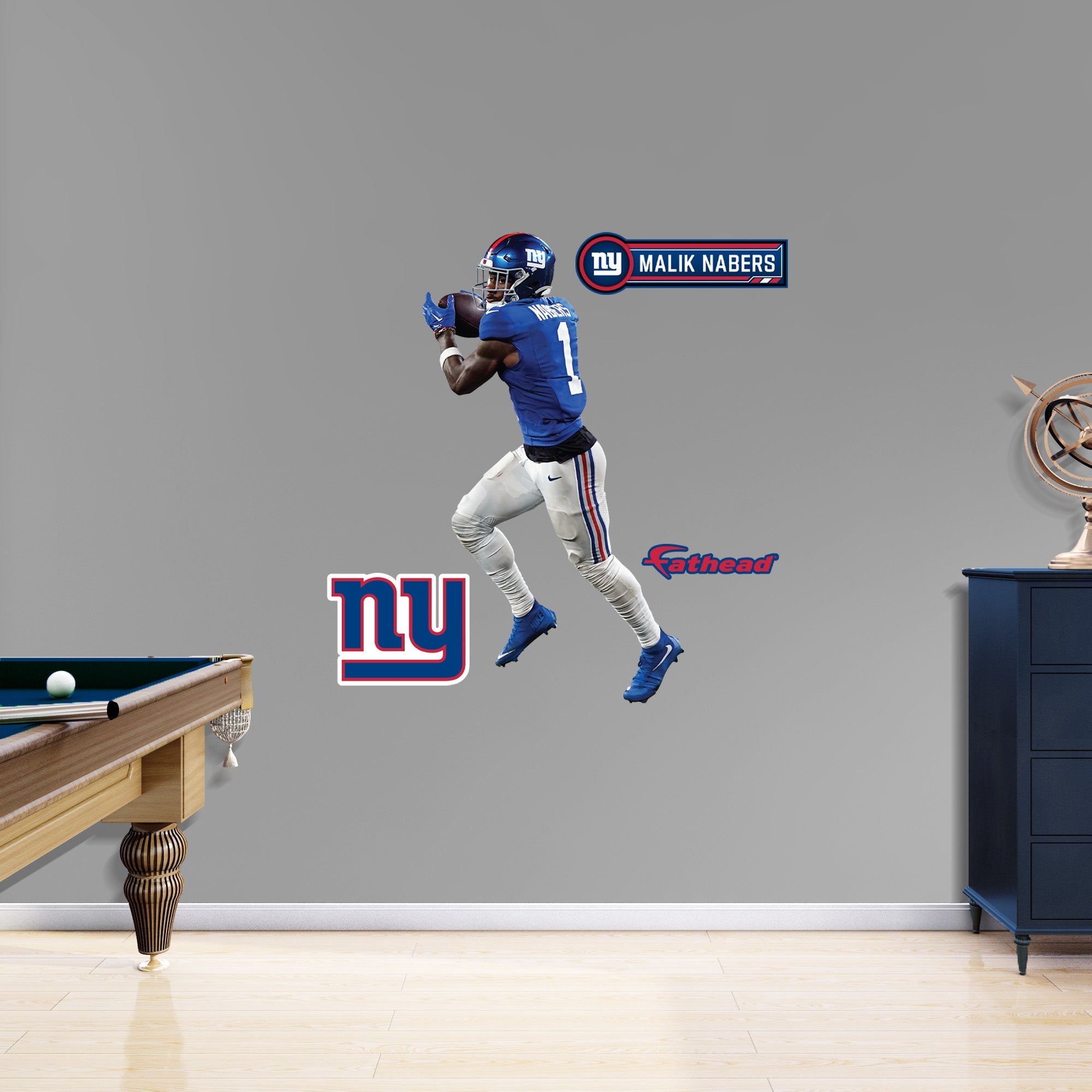 Malik Nabers - RealBig Catch Collection - Official NFL - New York Giants - Reusable Vinyl Wall Decals