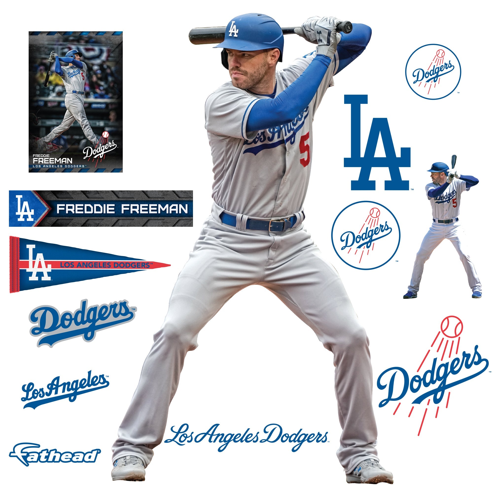 Freddie Freeman - RealBig Collection - Official MLB - Los Angeles Dodgers - Reusable Vinyl Wall Decals #1