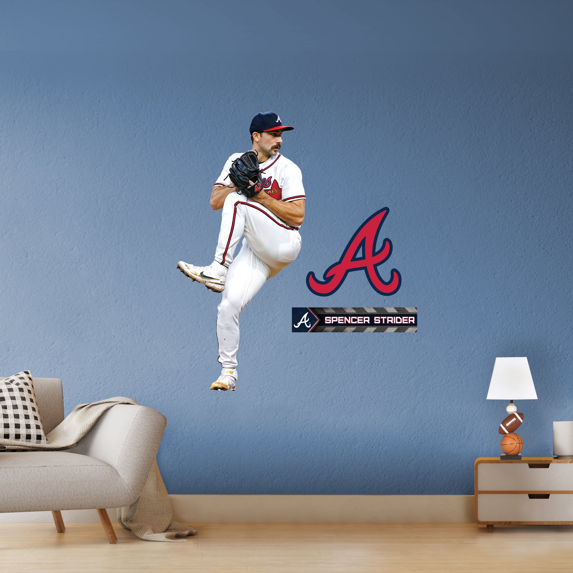 Spencer Strider - RealBig Collection - Official MLB - Atlanta Braves - Reusable Vinyl Wall Decals #1