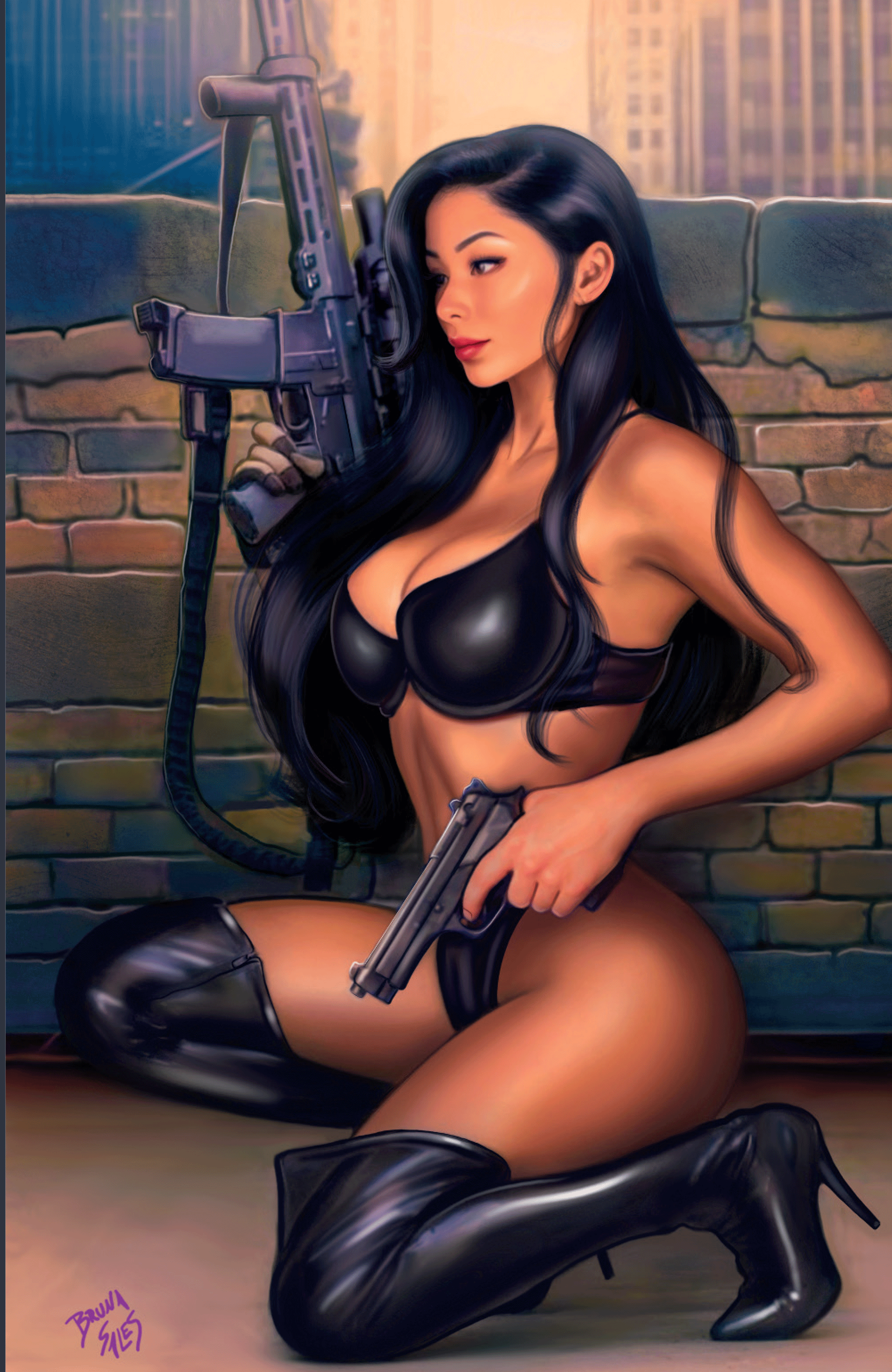 Gun Honey #1 BRUNA SALES Big Dex MegaCon Exclusive Virgin Variant