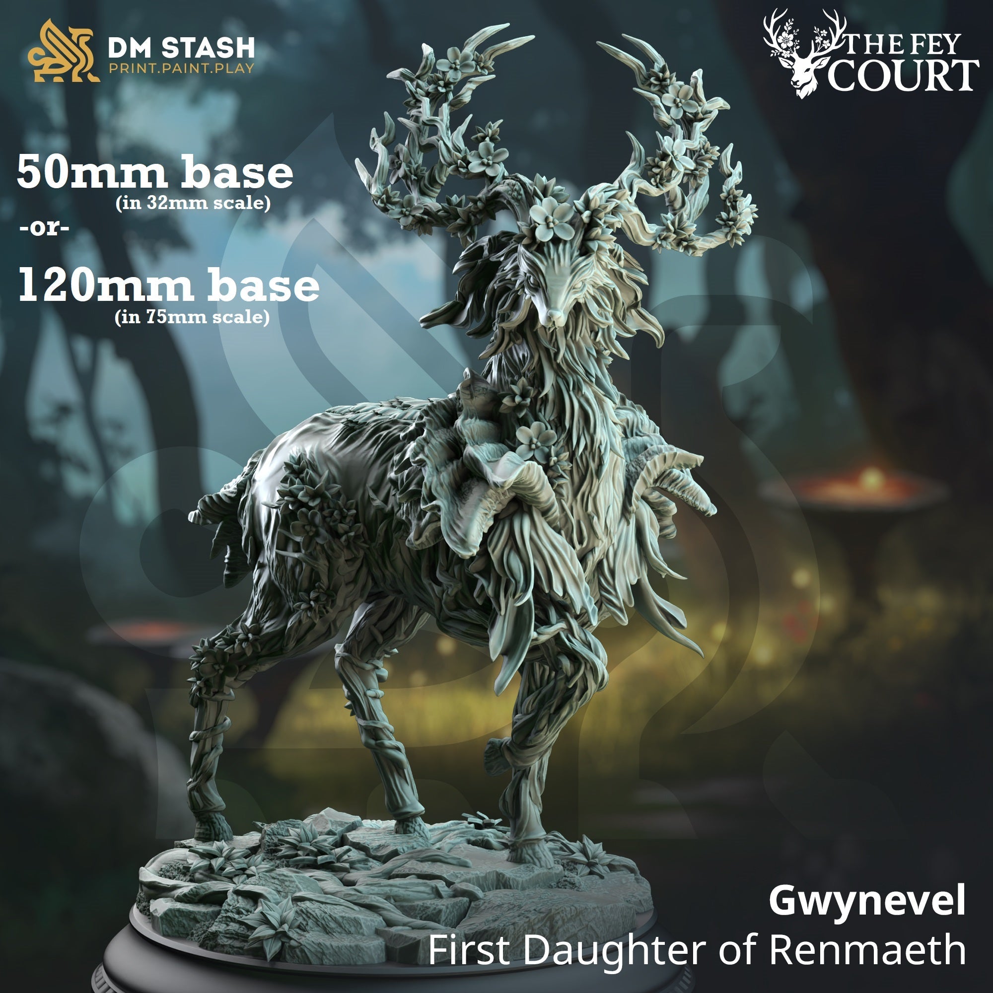 Gwynevel, First Daughter of Renmaeth (Fey Deer)