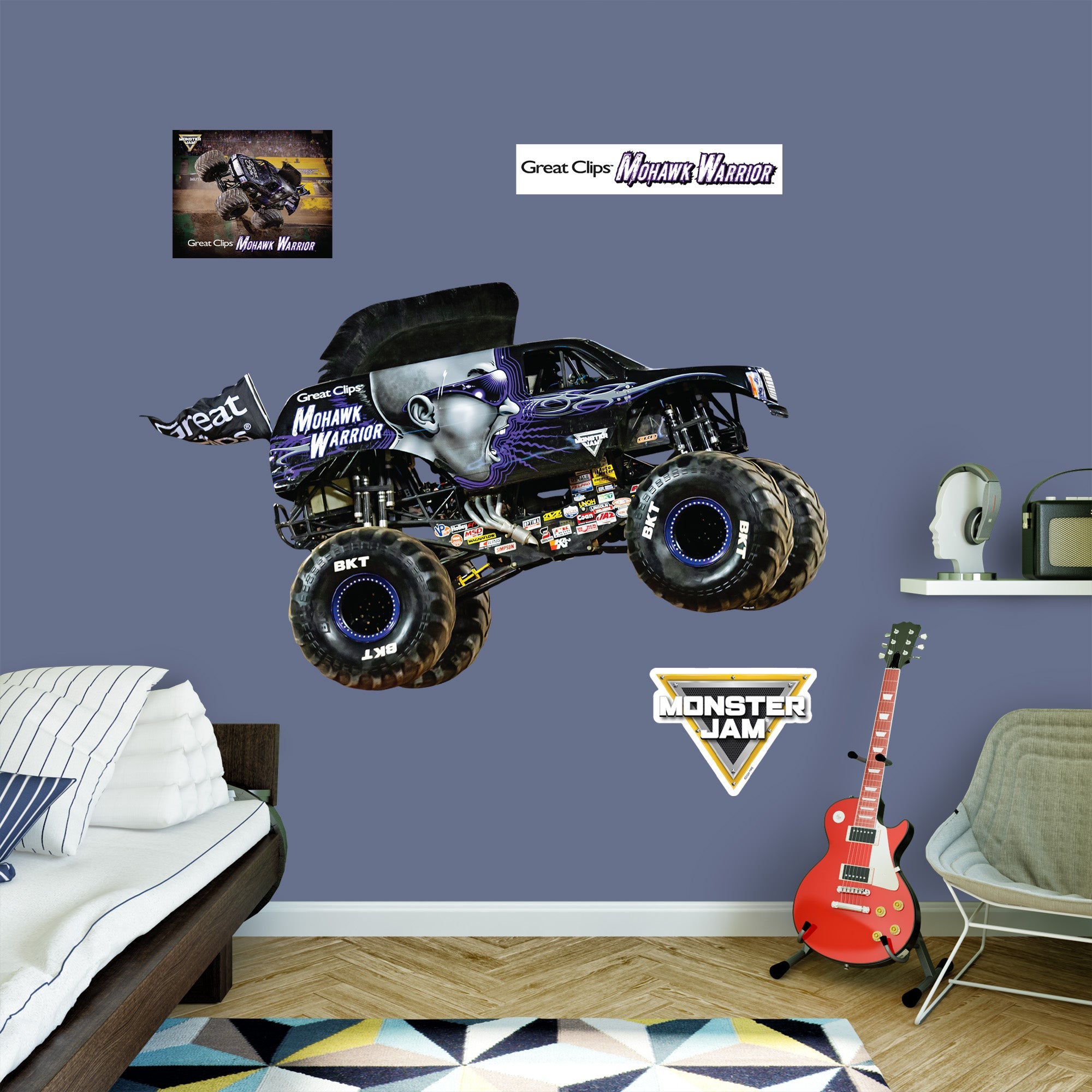 Mohawk Warrior - Monster Jam - RealBig Collection - Official Monster Jam - Reusable Vinyl Wall Decals