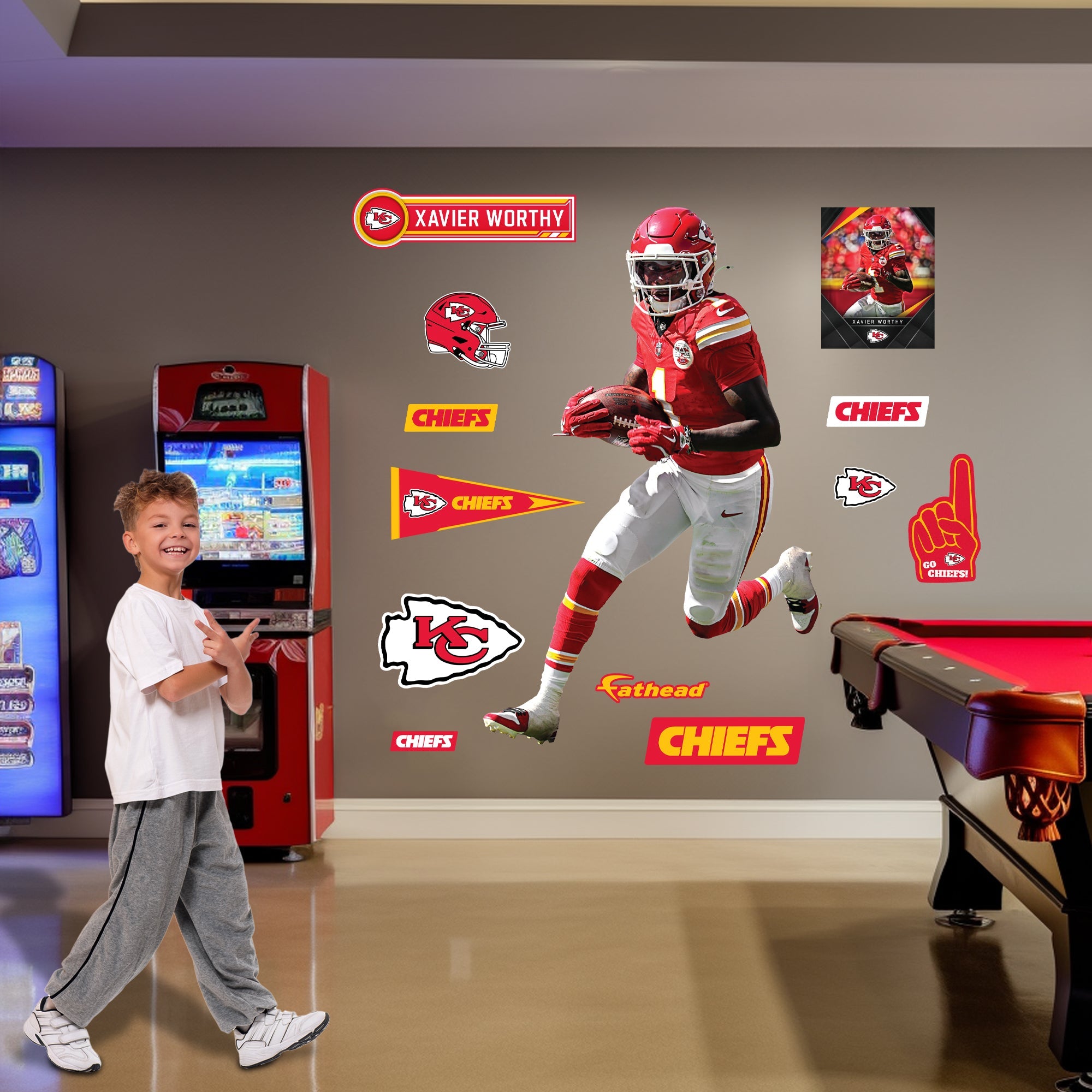 Xavier Worthy - RealBig Collection - Official NFL - Kansas City Chiefs - Reusable Vinyl Wall Decals