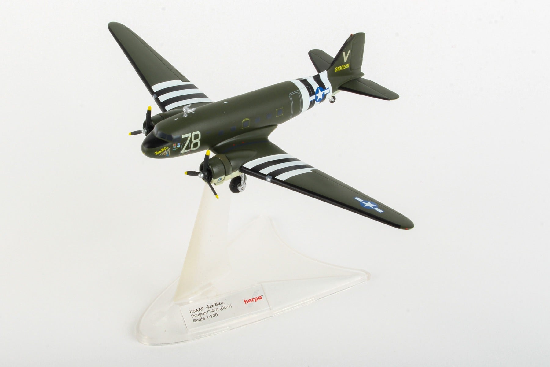 Herpa Wings HE559744 Usaaf Dc-3 1/200 Tico Belle D-Day