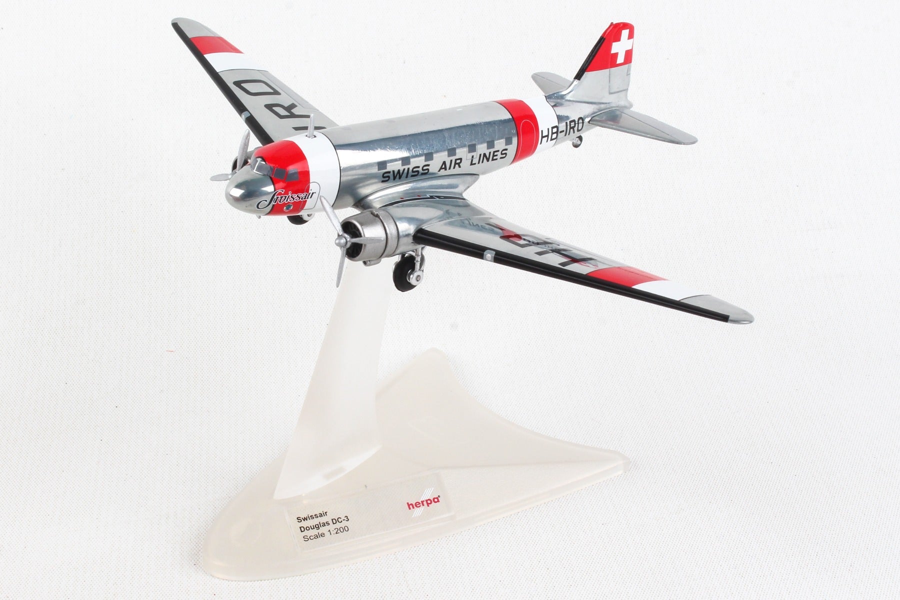 Herpa Wings HE570558 Swiss Dc-3 1/200 Neutrality Livery