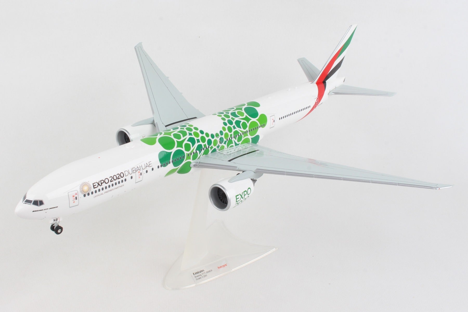 Herpa Wings HE570664 Emirates 777-300Er 1/200 Expo 2020 Sustainability **