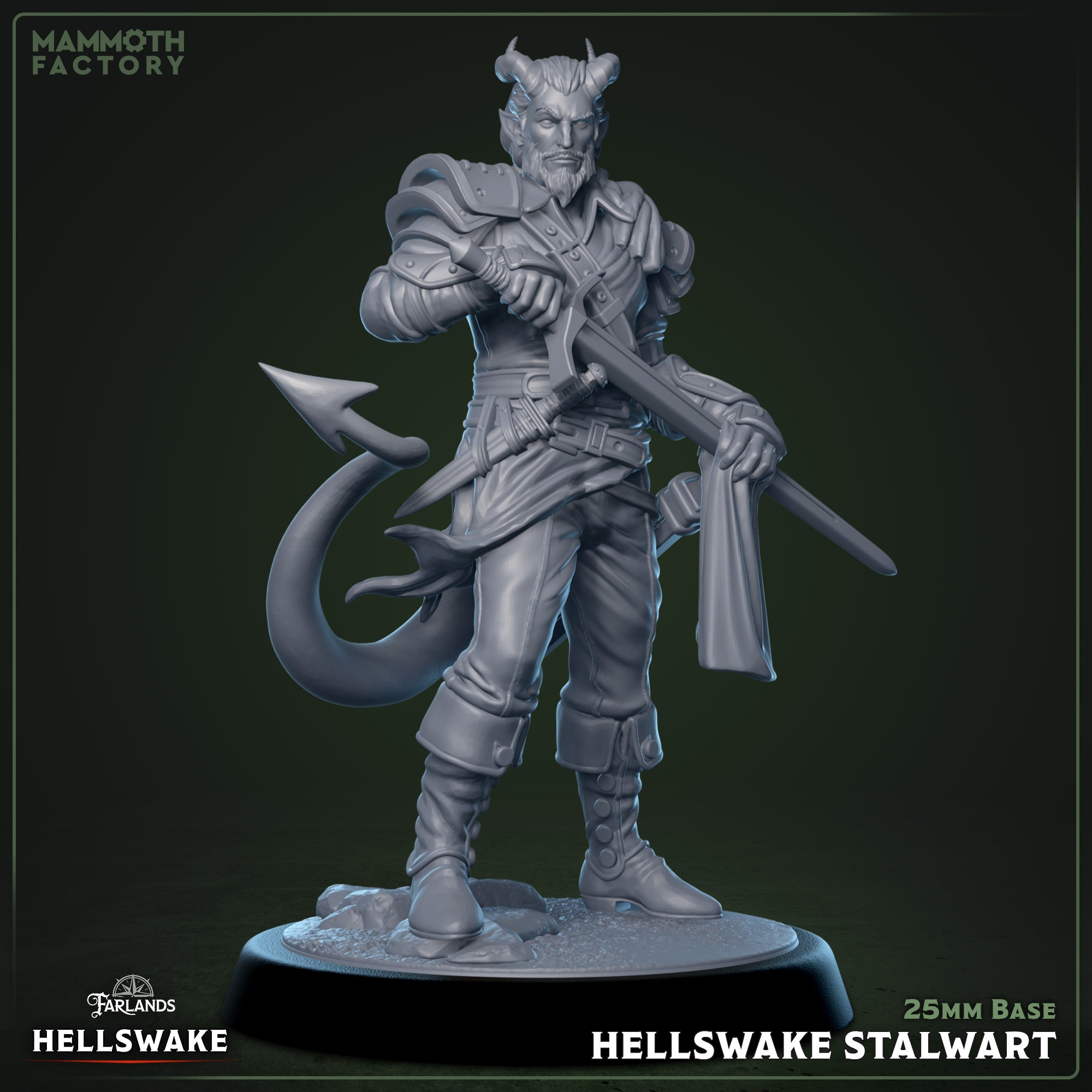 Hellswake Stalwart (Male Veteran Tiefling Fighter)