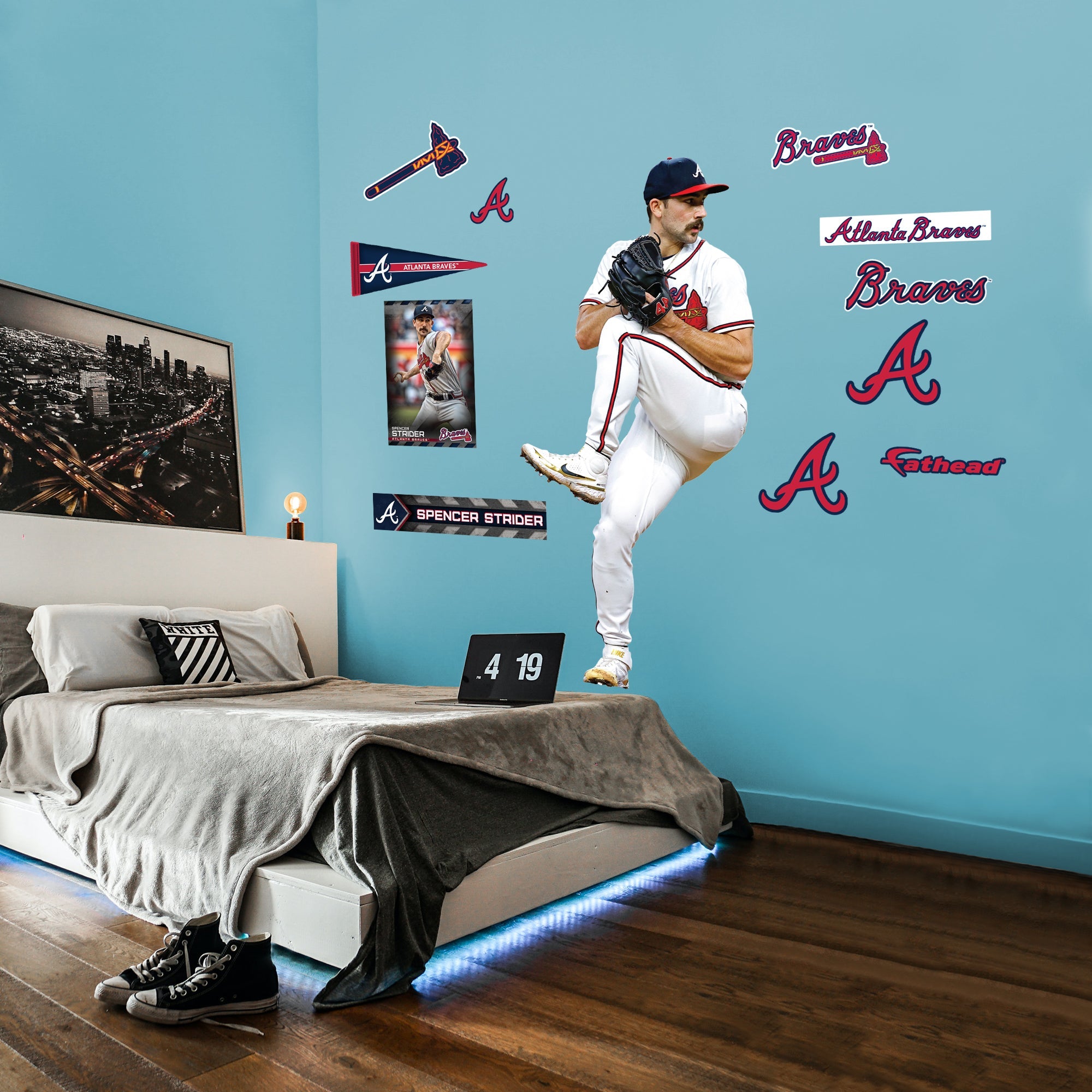 Spencer Strider - RealBig Collection - Official MLB - Atlanta Braves - Reusable Vinyl Wall Decals #1