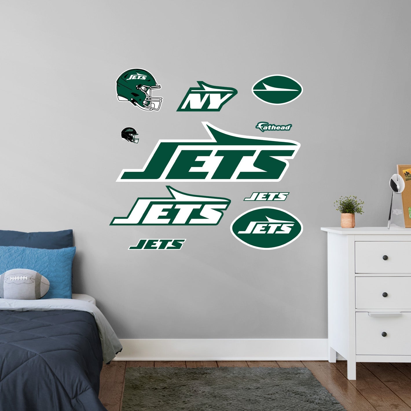New York Jets - RealBig Logo Collection - Official NFL - Reusable Vinyl Wall Decals
