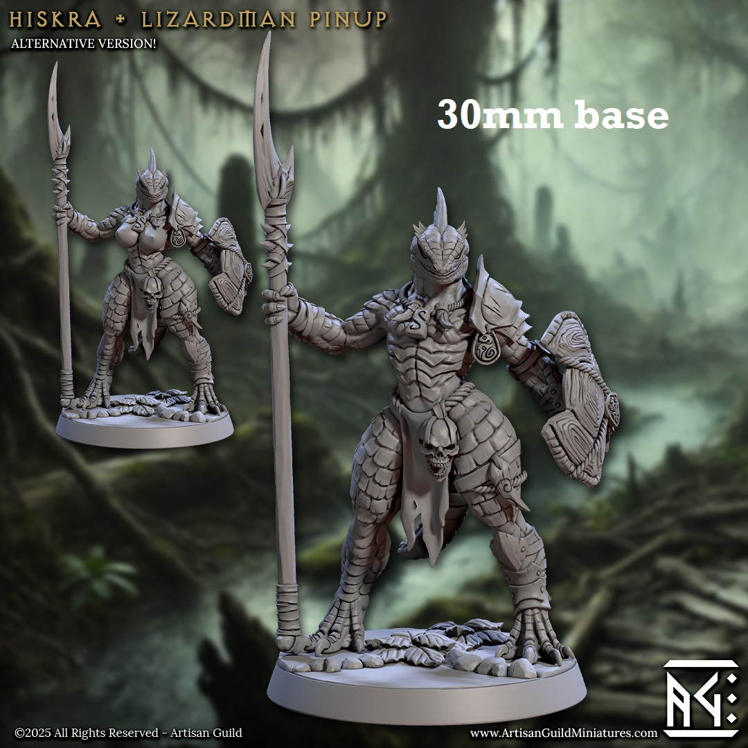 Hiskra (Female Lizardfolk Warrior Pinup)
