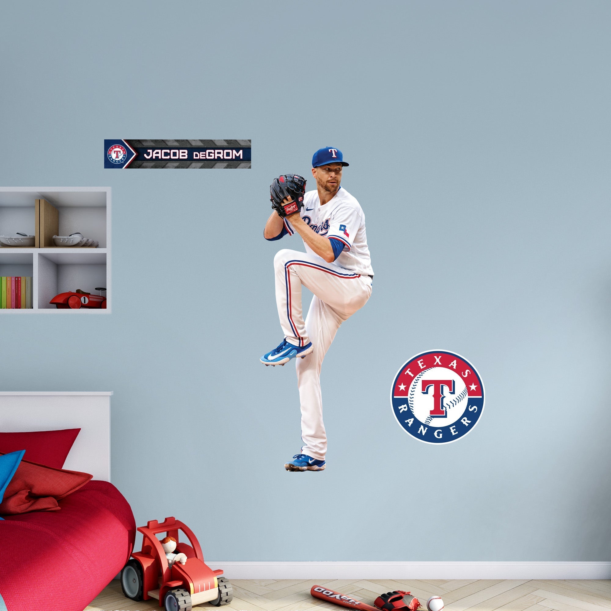 Jacob deGrom - RealBig Collection - Official MLB - Texas Rangers - Reusable Vinyl Wall Decals