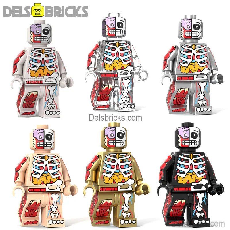 Human Body Visible Anatomy Man Set of 6 custom Lego Star Wars Minifigures toys