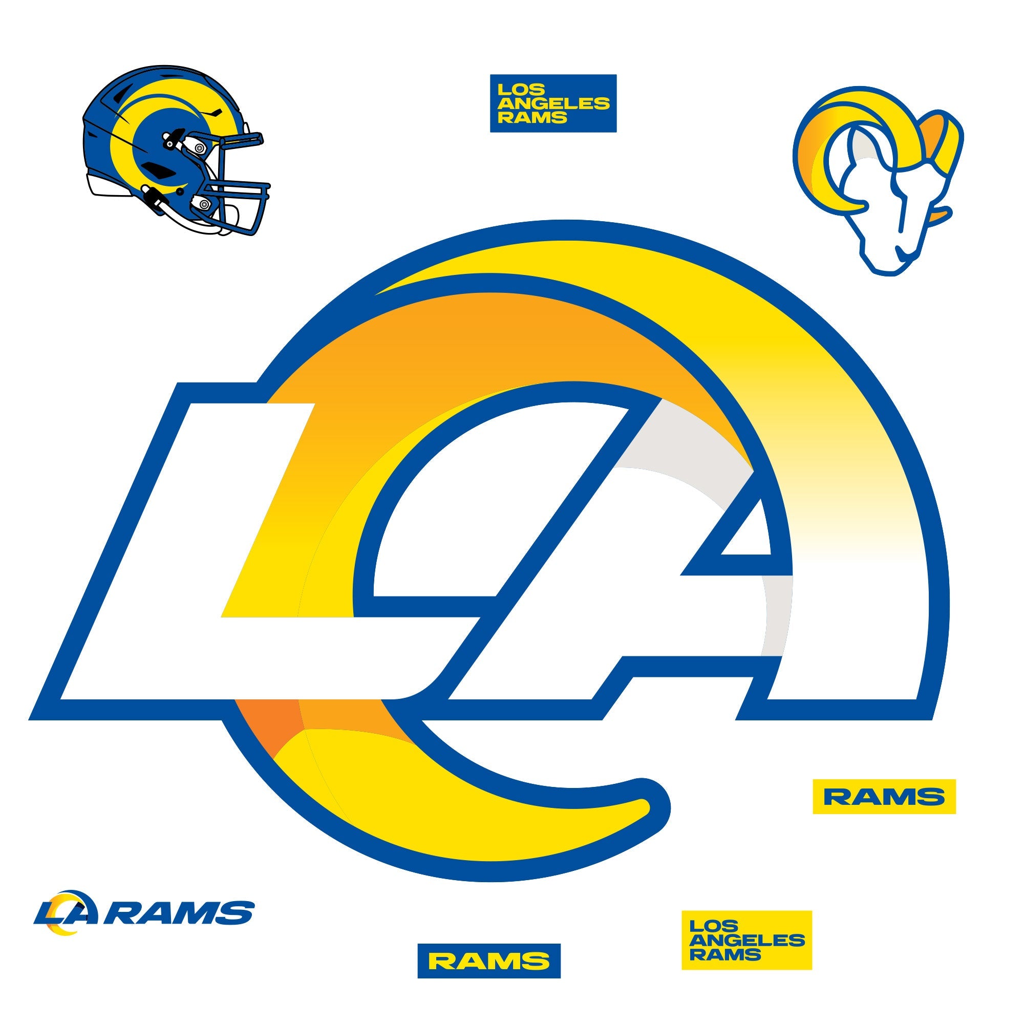 Los Angeles Rams - RealBig LA Logo Collection - Official NFL - Reusable Vinyl Wall Decals