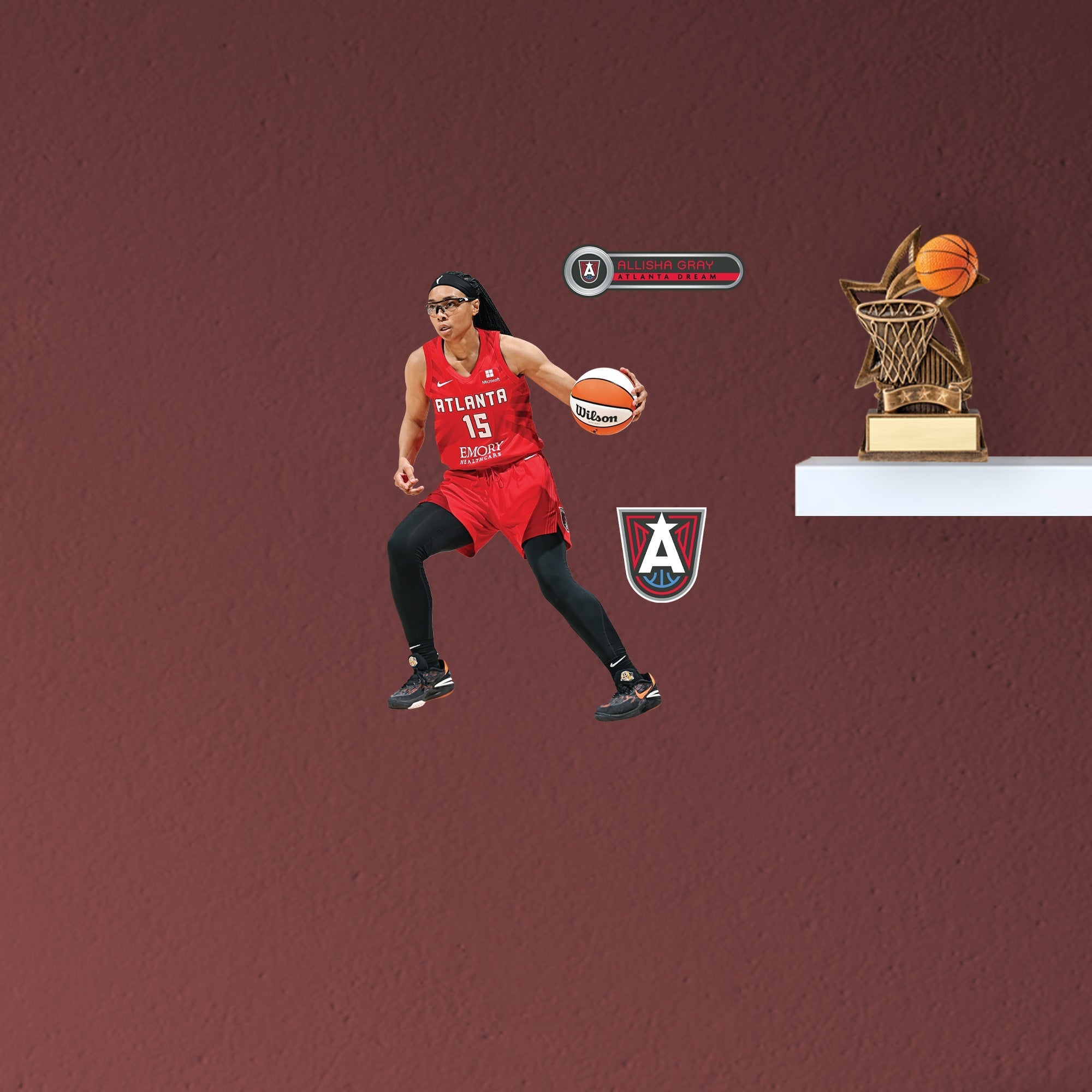 Allisha Gray - RealBig Collection - Official WNBA - Atlanta Dream - Reusable Vinyl Wall Decals