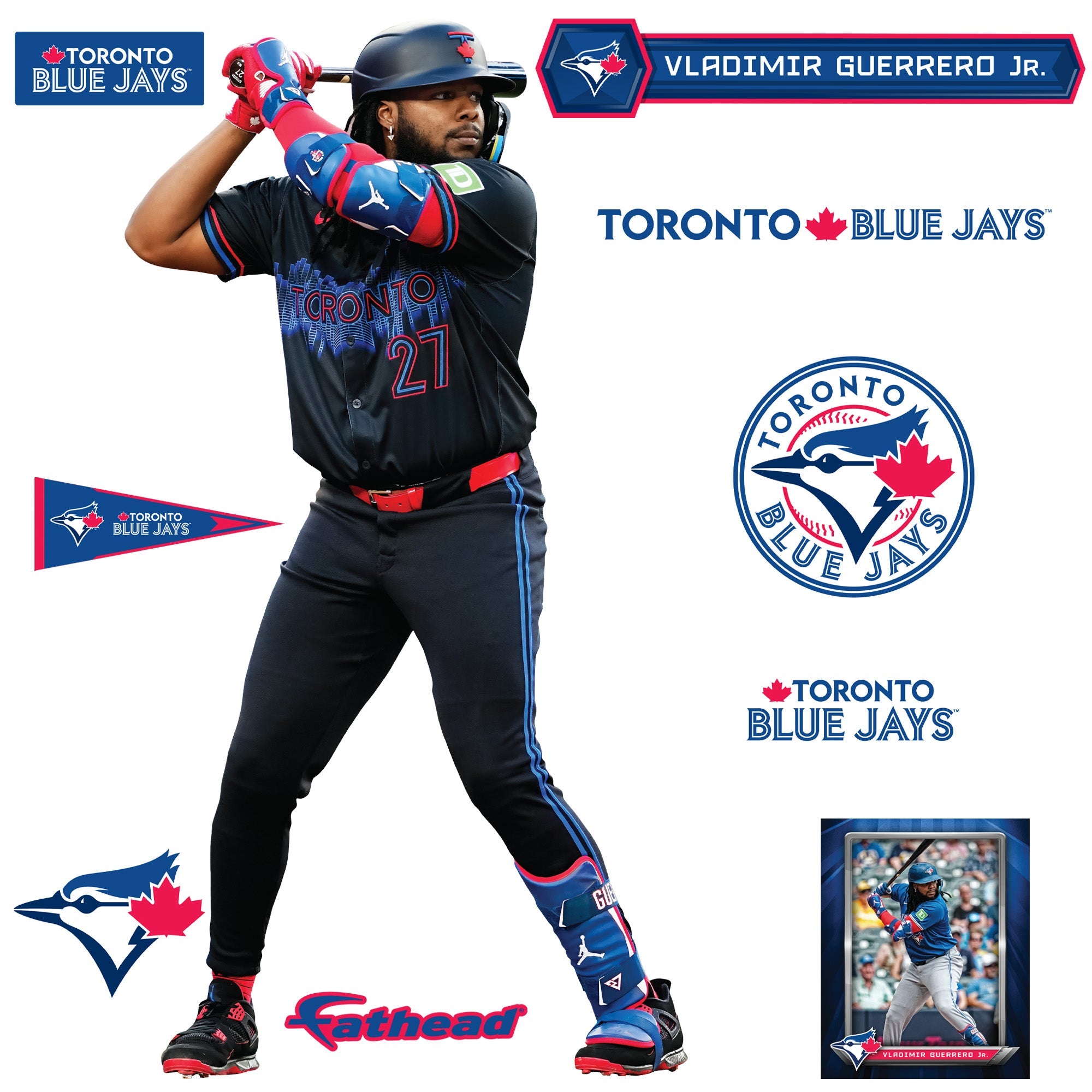 Vladimir Guerrero Jr. - RealBig City Connect Collection - Official MLB - Toronto Blue Jays - Reusable Vinyl Wall Decals