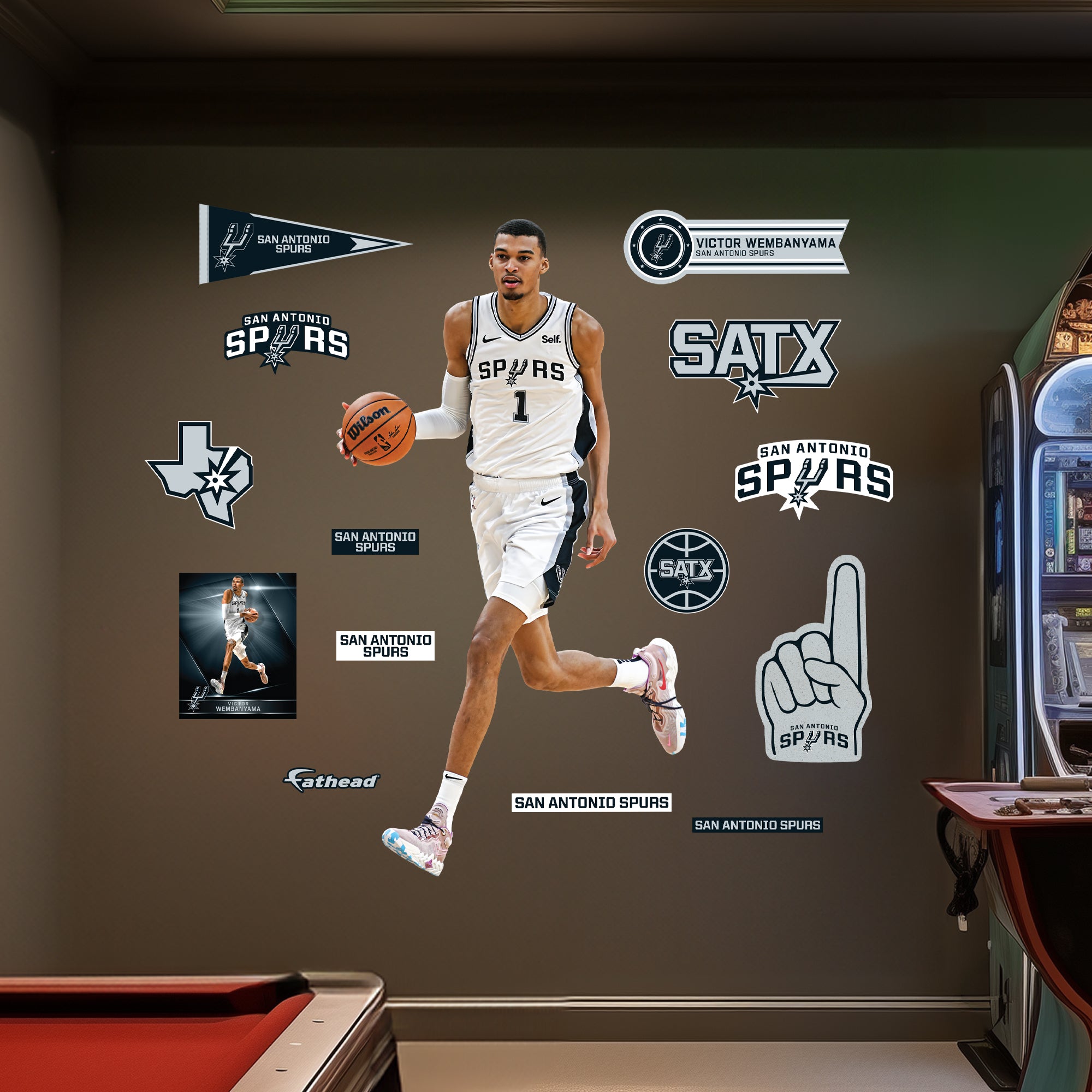 Victor Wembanyama - RealBig Collection - Official NBA - San Antonio Spurs - Reusable Vinyl Wall Decals
