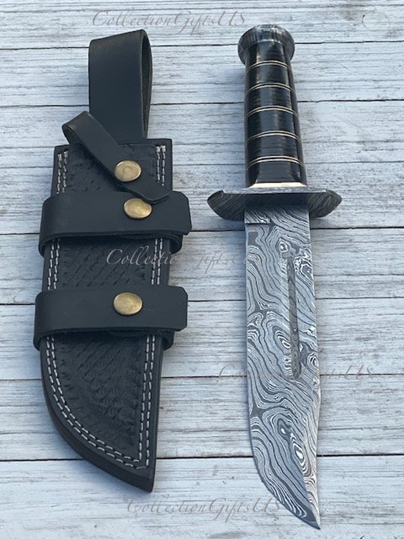 Black Beauty Damascus Bowie Knife