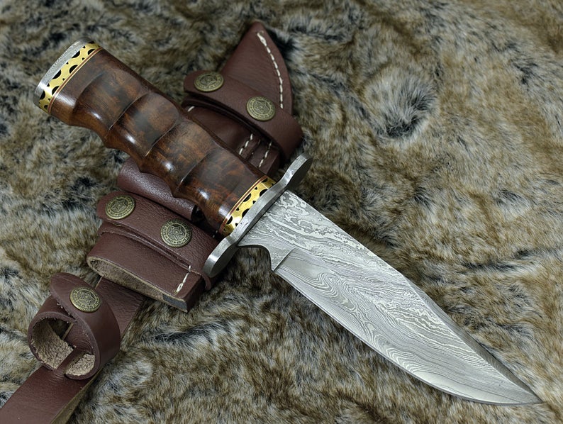 Custom Handmade Damascus Hunting Knife