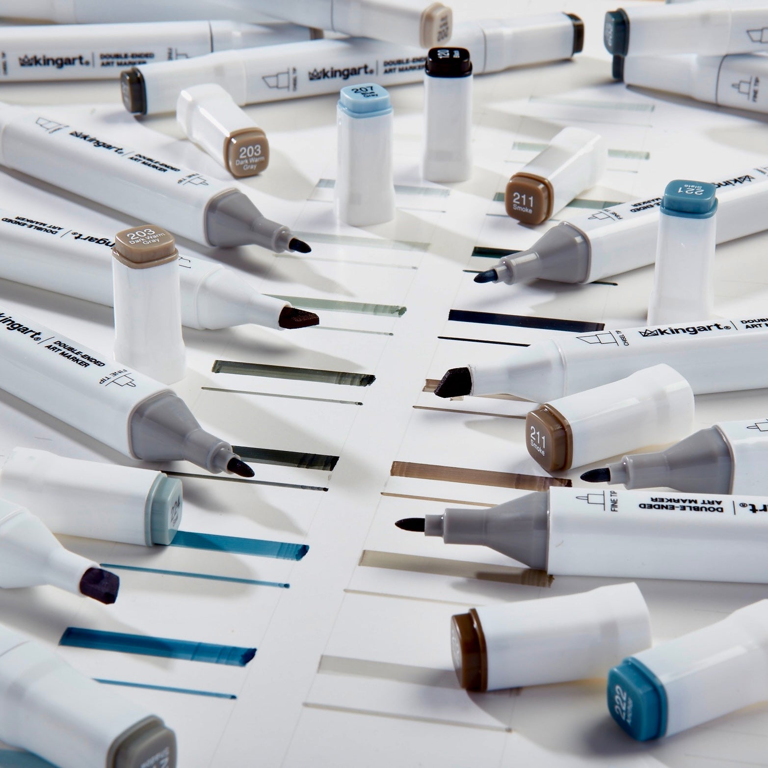 Double-Ended Alcohol Markers 24 Gray Tone Colors