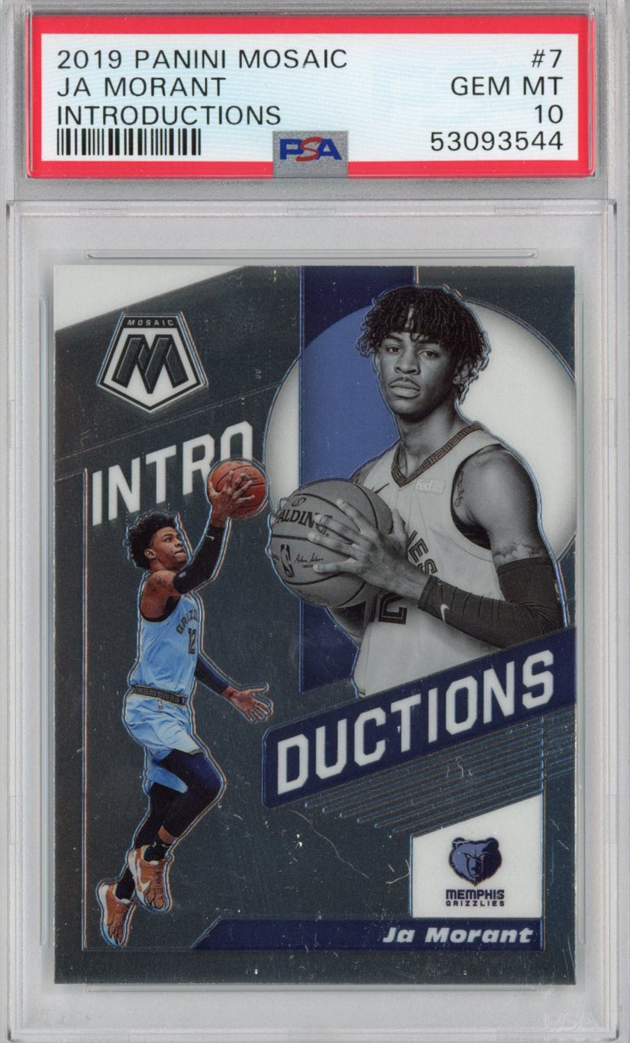 Ja Morant Memphis Grizzlies 2019 Panini Optic #7 SGC Authenticated 10 Rookie Card