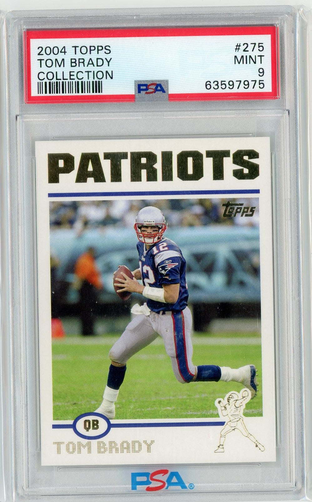 tom brady graded cards Graded 2004 Topps Collection Tom Brady #275 Football Card PSA 9 Mint