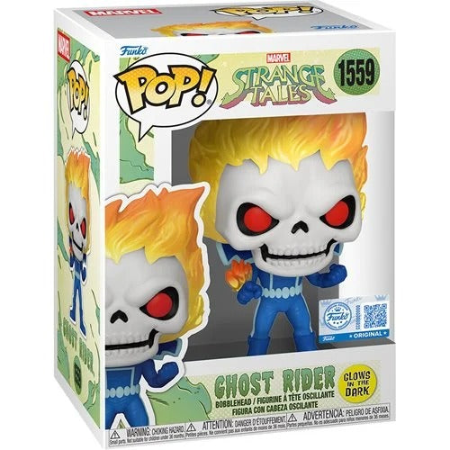 Funko Pop! 1559 Marvel Strange Tales Ghost Rider Glow-in-the-Dark Vinyl Figure - Entertainment Earth Exclusive