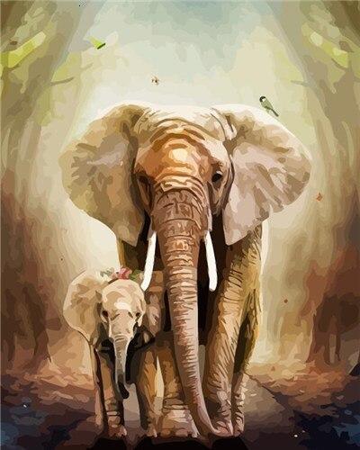 Indian Elephant His Child