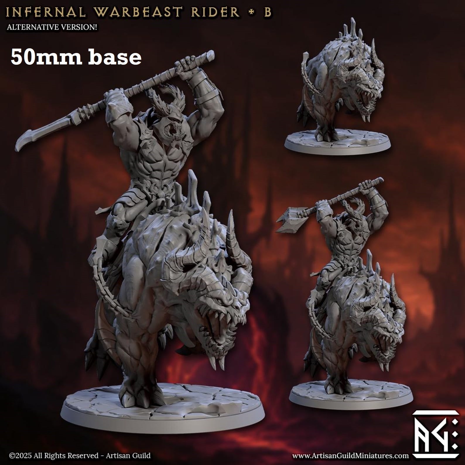Infernal Belzatu Warbeast Riders: Sculpt B (Demon Warrior Cavalry Unit)
