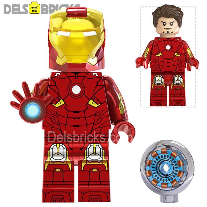 Iron Man Avengers Tony Stark Red Suit Lego Minifigures Custom Toys 5