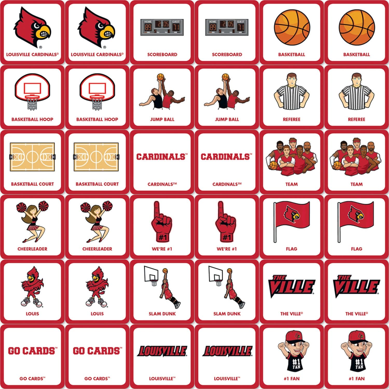 Louisville Cardinals Matching Game