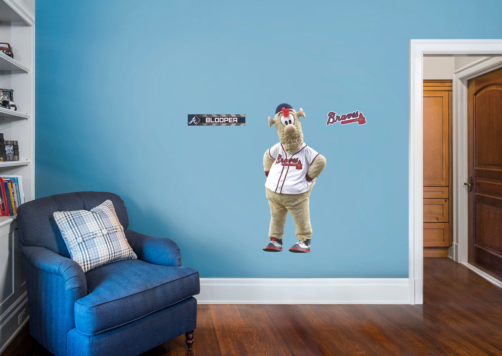 Blooper Mascot - RealBig Collection - Official MLB - Atlanta Braves - Reusable Vinyl Wall Decals