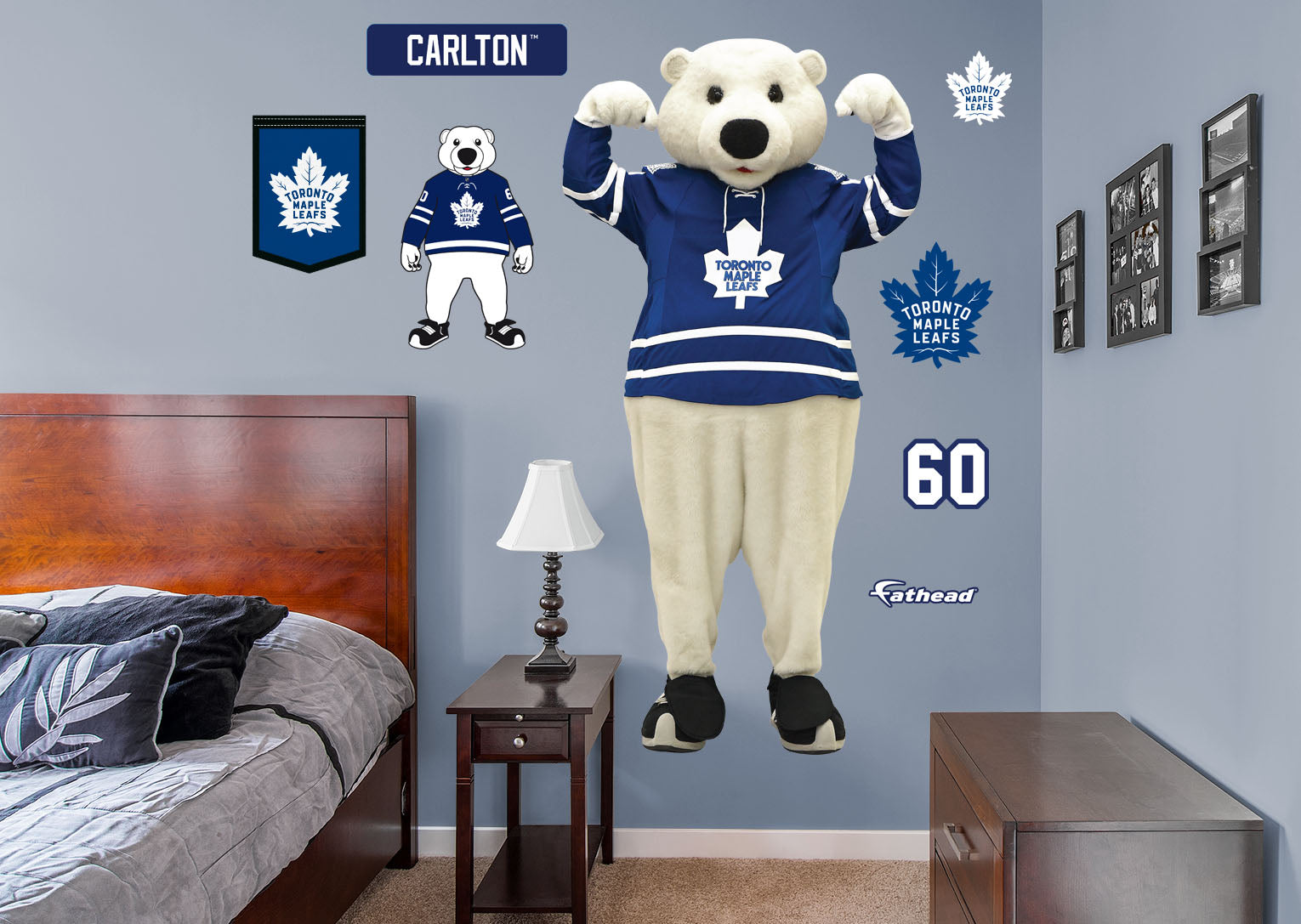 Carlton Mascot - RealBig Collection - Official NHL - Toronto Maple Leafs - Reusable Vinyl Wall Decals